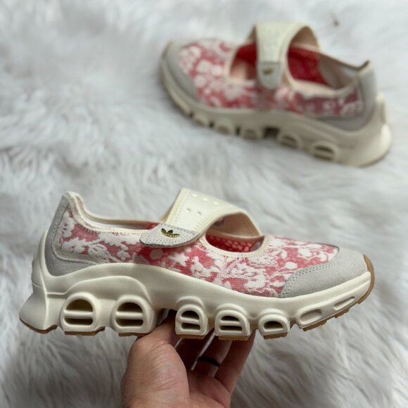 Adidas adiFOM Megajane Liberty London White Lucid Red Womens JS1327 NEW Sz 9.5 - Picture 1 of 5